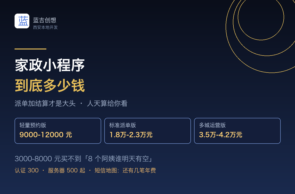 西安家政小程序多少钱